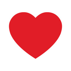 Red heart icon in flat style