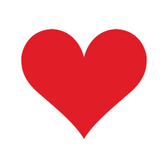 Red heart icon in flat style
