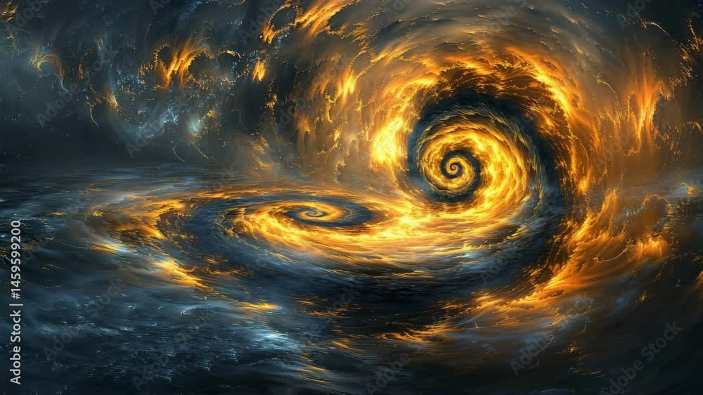Poster mesmerizing spiral vortex pattern with dynamic swirls and depth creating a captivating visual experi