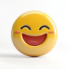 Fototapeta premium Digital happy emoji image