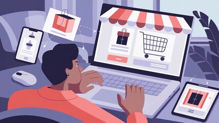 Cyber Monday Sale Graphics – Retro-Inspired Shopping Icons & Discounts, Icon Set