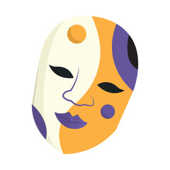 Orange purple party mask. Vector