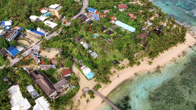 Cloud 9 surfer beach, Siargao Island, Philippines, Drone