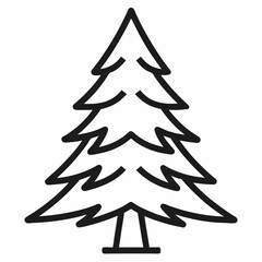 Pine Tree Outline Icon–Minimalist Black Vector on White Background