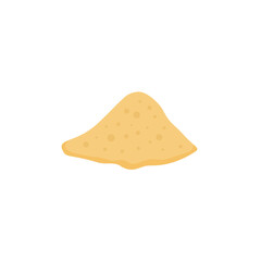Pile of sand cartoon. Sandy dune in desert or beach. Vector illustration.