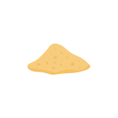 Pile of sand cartoon. Sandy dune in desert or beach. Vector illustration.