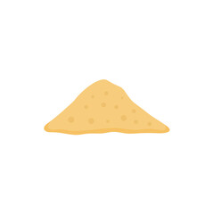 Pile of sand cartoon. Sandy dune in desert or beach. Vector illustration.