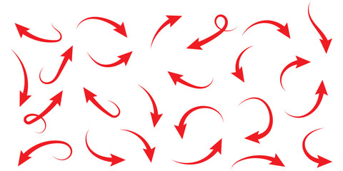 Elegant arrows set for business plan, presentation and education. Sign, Symbol, Hand drawn arrow collection