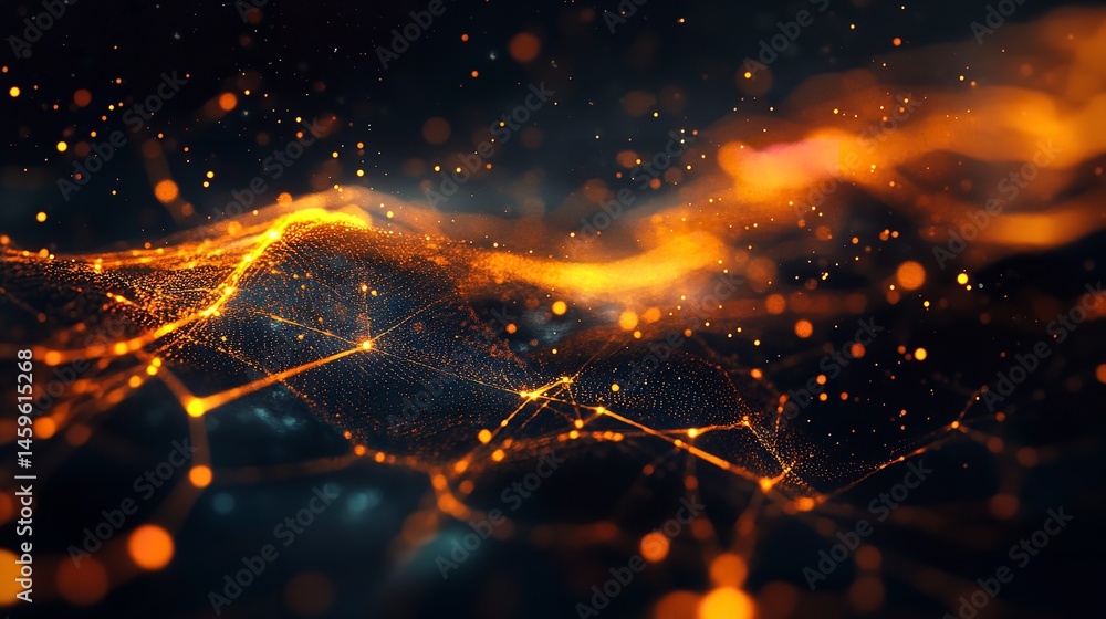 Poster abstract network connection data technology background internet glowing digital design art wallpaper