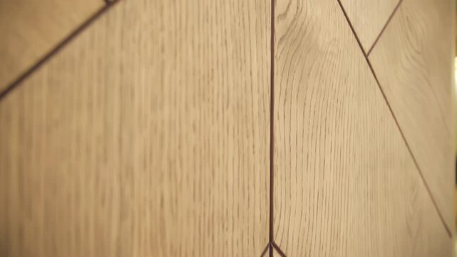 Wooden wall panel with geometric inlay detail