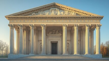 Fototapeta premium Front view of neoclassical marble building high resolution picture