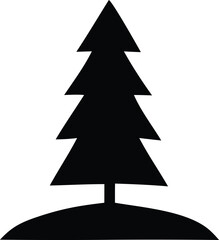 A merry Christmas celebration illustration with a festive fir tree design and green winter holiday decorations perfect for a greeting card