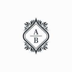 AB Initials Wedding Logo Vector Art  Icons  and Graphics