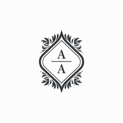 AA Initials Wedding Logo Vector Art  Icons  and Graphics