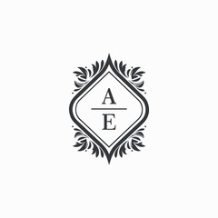 AE Initials Wedding Logo Vector Art  Icons  and Graphics