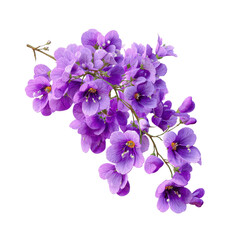 Naklejka premium Delicate Purple Flower Branch Isolated on White Transparent background