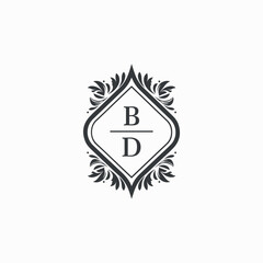 BD Initials Wedding Logo Vector Art  Icons  and Graphics