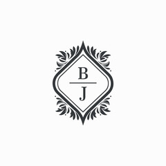 BJ Initials Wedding Logo Vector Art  Icons  and Graphics
