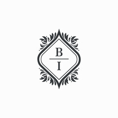 BI Initials Wedding Logo Vector Art  Icons  and Graphics