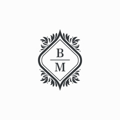 BM Initials Wedding Logo Vector Art  Icons  and Graphics