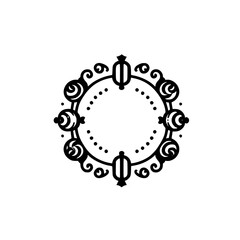 Decorative Black & White Ornament Design, Circular Swirls