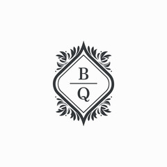 BQ Initials Wedding Logo Vector Art  Icons  and Graphics