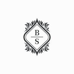 BS Initials Wedding Logo Vector Art  Icons  and Graphics