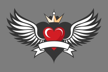 Obraz premium winged heart with wings