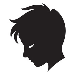 Expressive Sad Face silhouette, full of sorrow – Sad Face illustration – Minimalist Sad Face vector – Sad Silhouette

