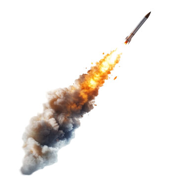 missile launch fiery trail smoke