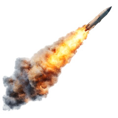 missile launch fiery trail smoke