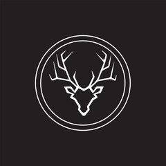 Head deer logo design template