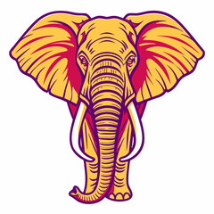 Vector illustration of Elephant head