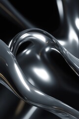 Abstract metallic chrome texture with light reflections.
