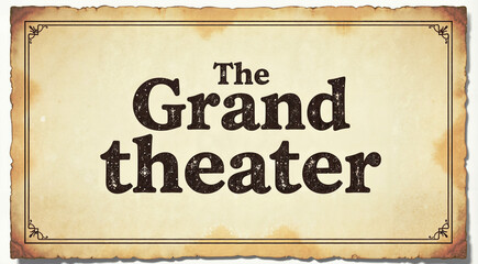 Vintage Signage of The Grand Theater  , torn movie ticket stub