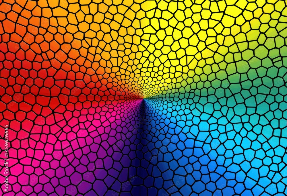 Aufkleber colorful hexagonal pattern creating a vibrant gradient effect