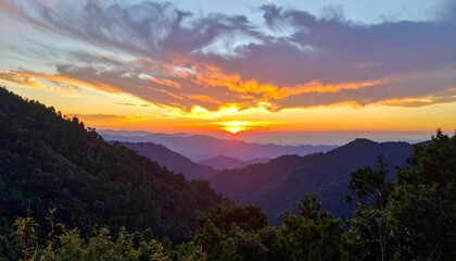 Fototapeta premium sunset in the mountains