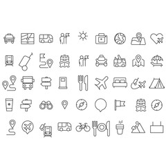 Business Management Line Icons On Black Background Stock Illustration