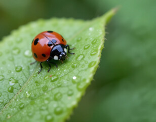 Fototapeta premium ladybug on a leaf