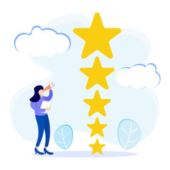 Illustration vector graphic cartoon character of rating