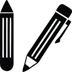 Black steel object with pencil and eraser icon vector illustration symbol