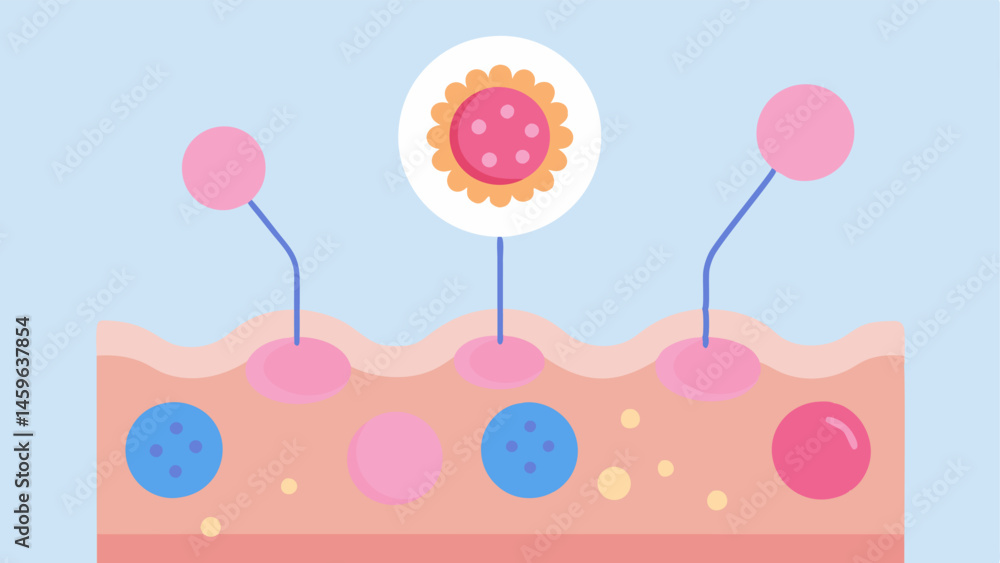 Poster exosomes in action a macro view showing exosomes engaging with skin cells with largerthanlife visual