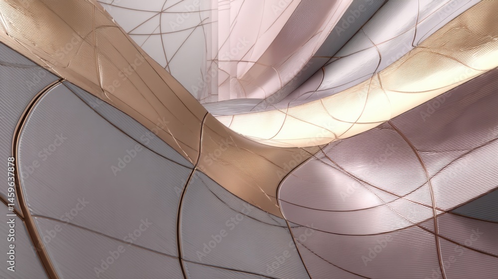 Poster abstract layers of fabric in soft colors create a flowing texture that highlights elegant design and