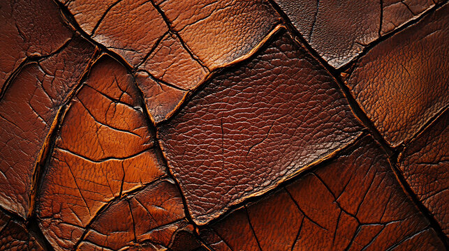 The image is of a leather texture with a brown color