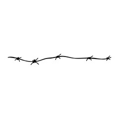Barbed wire fence. Vector illustration 