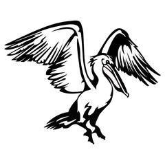 Stylish Pelican Bird Vector Art