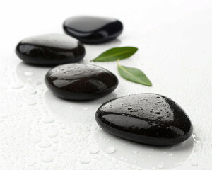 Black stone white background 