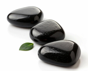 black stones on white background
