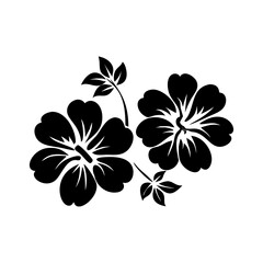 Obraz premium Hand drawn flower silhouette arrangement flower ornaments shape vector graphics Azalea flower silhouette, Azalea vectot, Azalea silhouette black clipart 