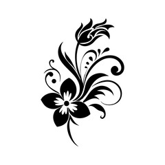 Hand drawn flower silhouette arrangement flower ornaments shape vector graphics Azalea flower silhouette, Azalea vectot, Azalea silhouette black clipart  